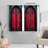 2D flat printing 2pcs Drapes Gothic Doors Red (8) Versatile 100% Polyester  Without Electricity Festive Backdrops Applies to