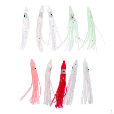 10 Pieces Squid Lure Soft Baits Octopus Skirt Tackle Saltwater A Necessary for Fishing Lovers