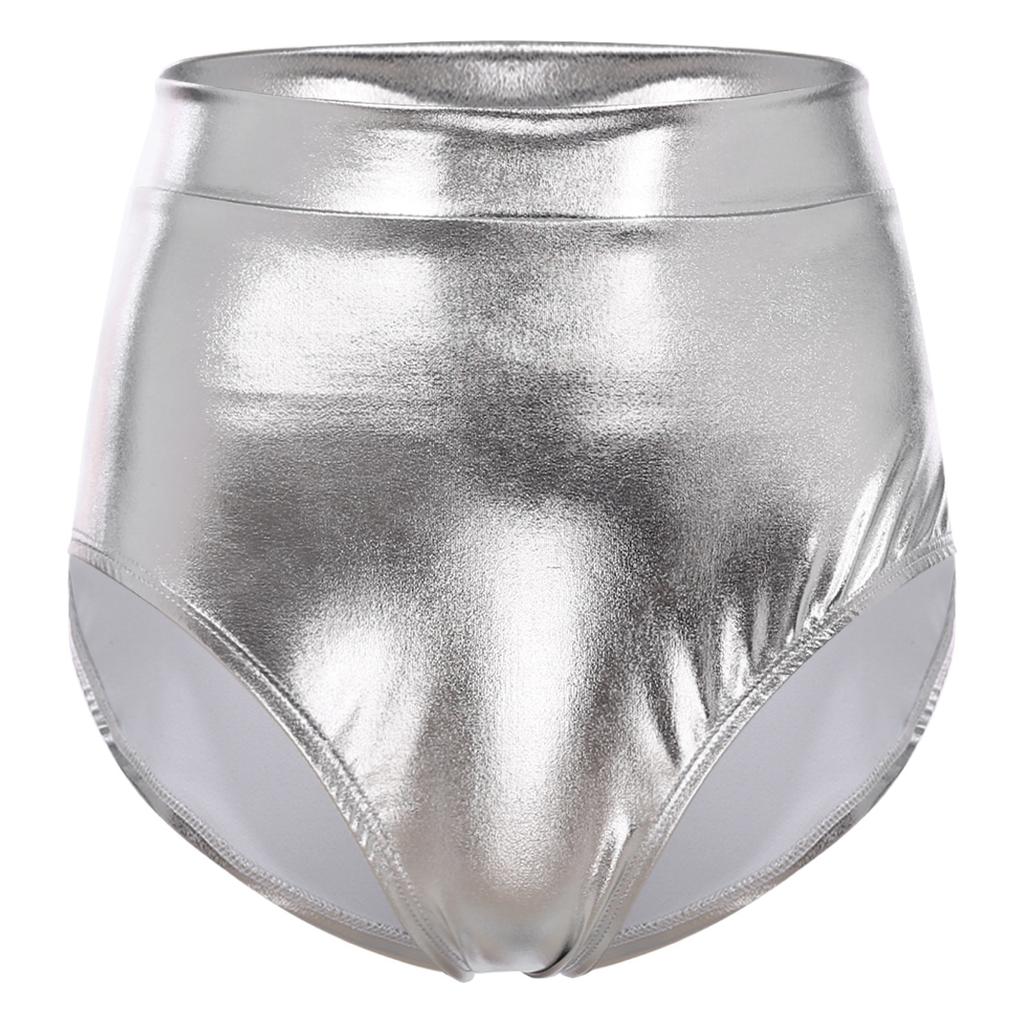 Women's Shorts Wetlook Hotpants Metallic Panties Shiny Stretch Dance Shorts Party Disco Night Club Costume