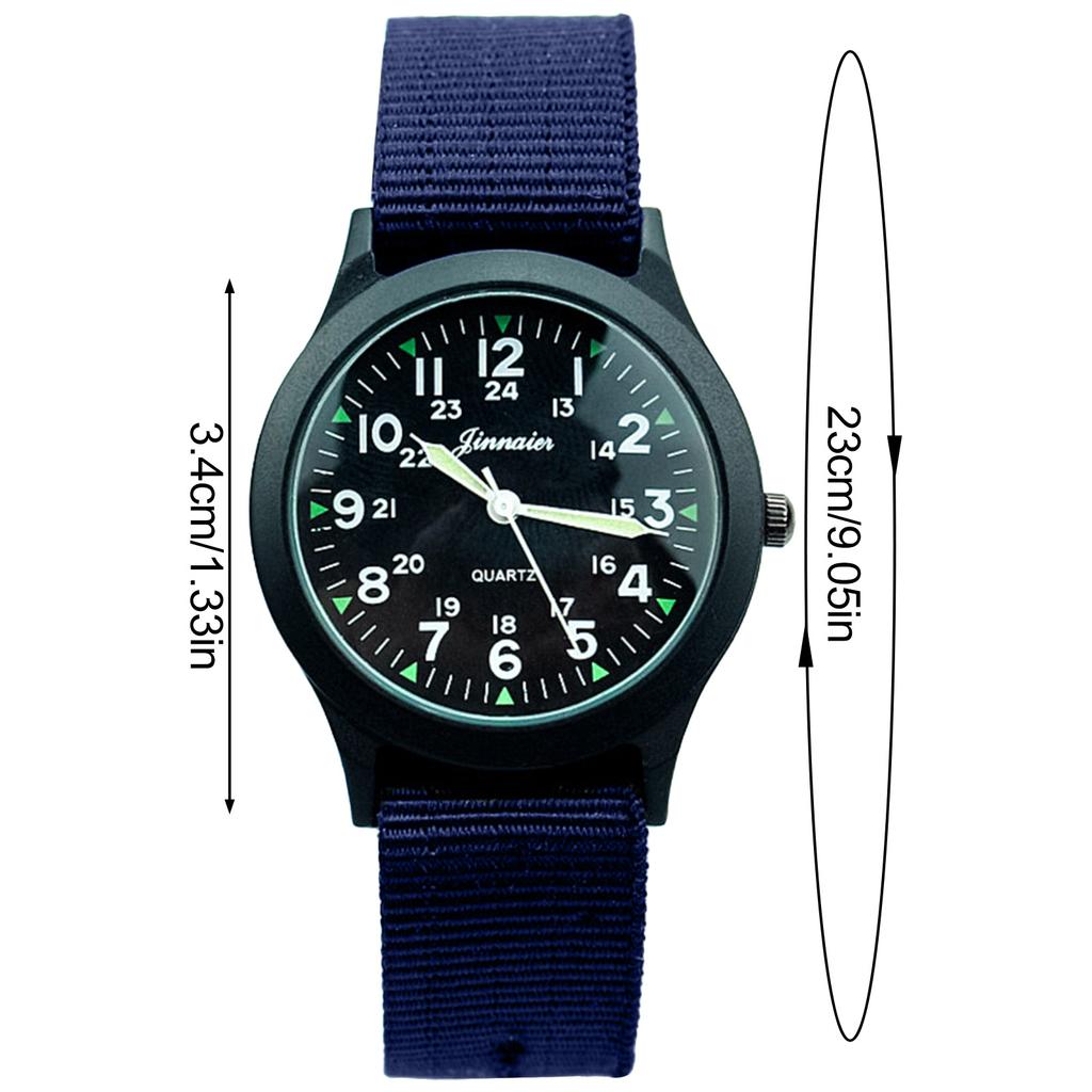 Orologio da polso in tela luminescente al buio per uomo, donna, unisex, stile vintage, accessori moda casual