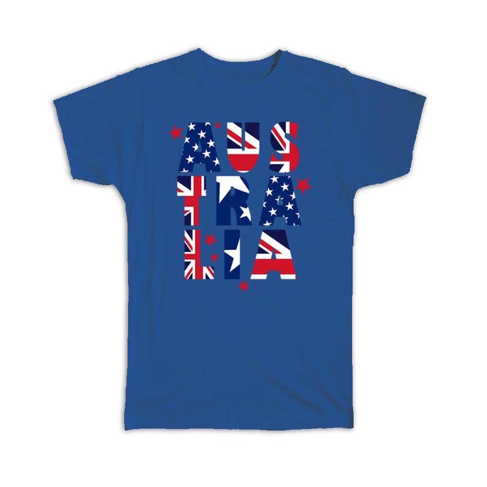 Gift T-Shirt : Australia Flag Souvenir Travel Expat Country L