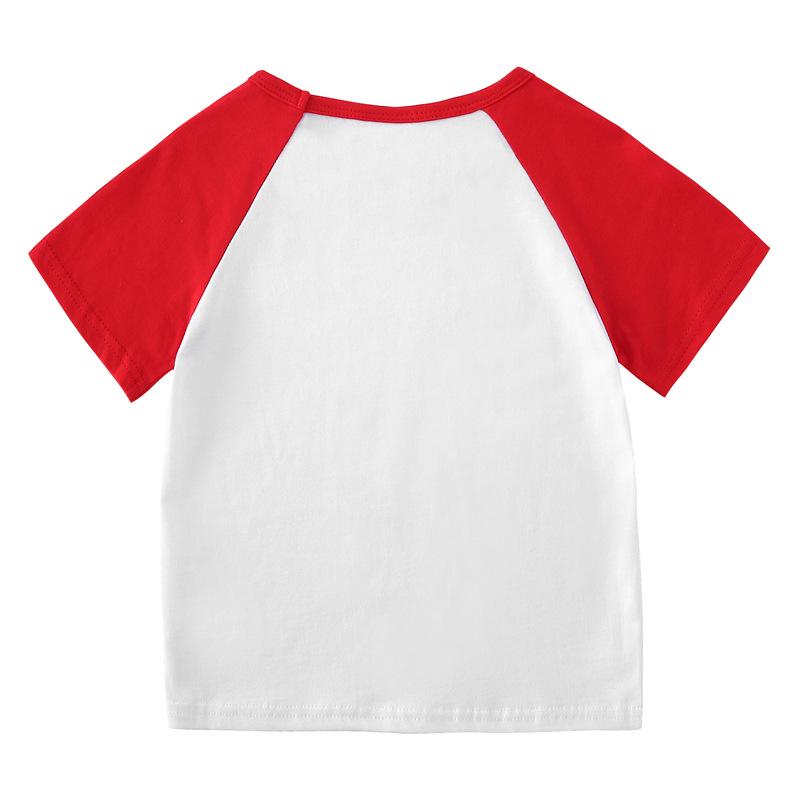Kids' 2026 Summer Raglan T-Shirt - Short Sleeve, Unisex Top for Boys and Girls, Baby Half Sleeve Tee