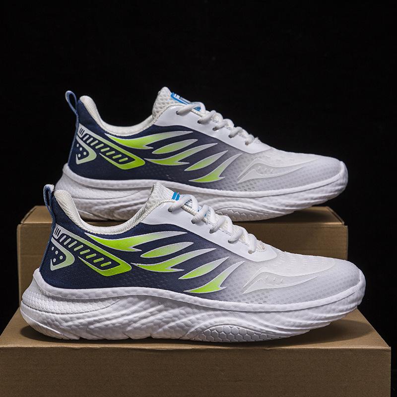 

Men s shoes in the summer of 2024 new breathable mesh sports shoes soft sole light student low-top running shoes 39 чёрный