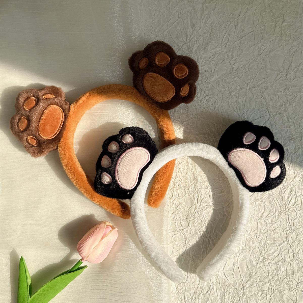 

Cute cartoon headdress panda claw plush super cute headband photo hair accessories face washing headband cute headband