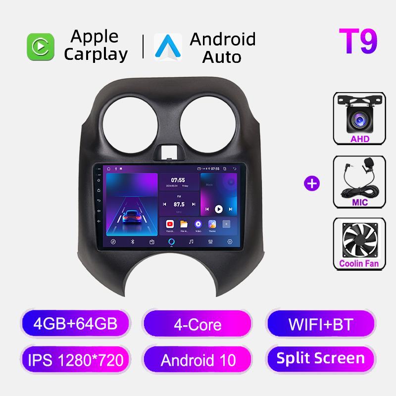 Android Carplay Auto For Nissan March K13 2010-2013 Car Radio Navigation GPS Head Unit BT Multimedia Video Player DSP Stereo