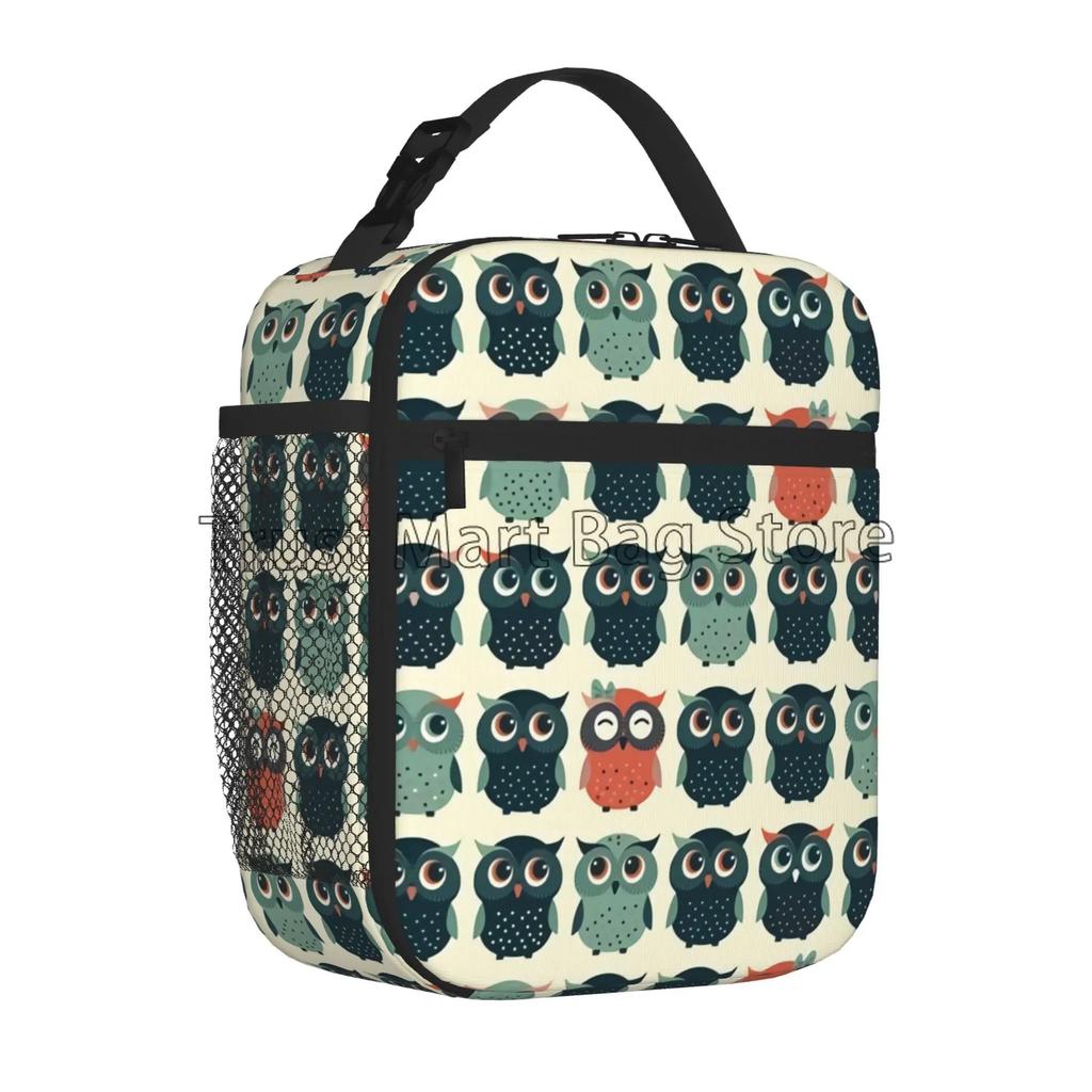 Owl Funny Lunch Bag Women Portable Lunch Box Insulated Cooler Reusable Bento Container Waterproof for Work School Travel Picnic