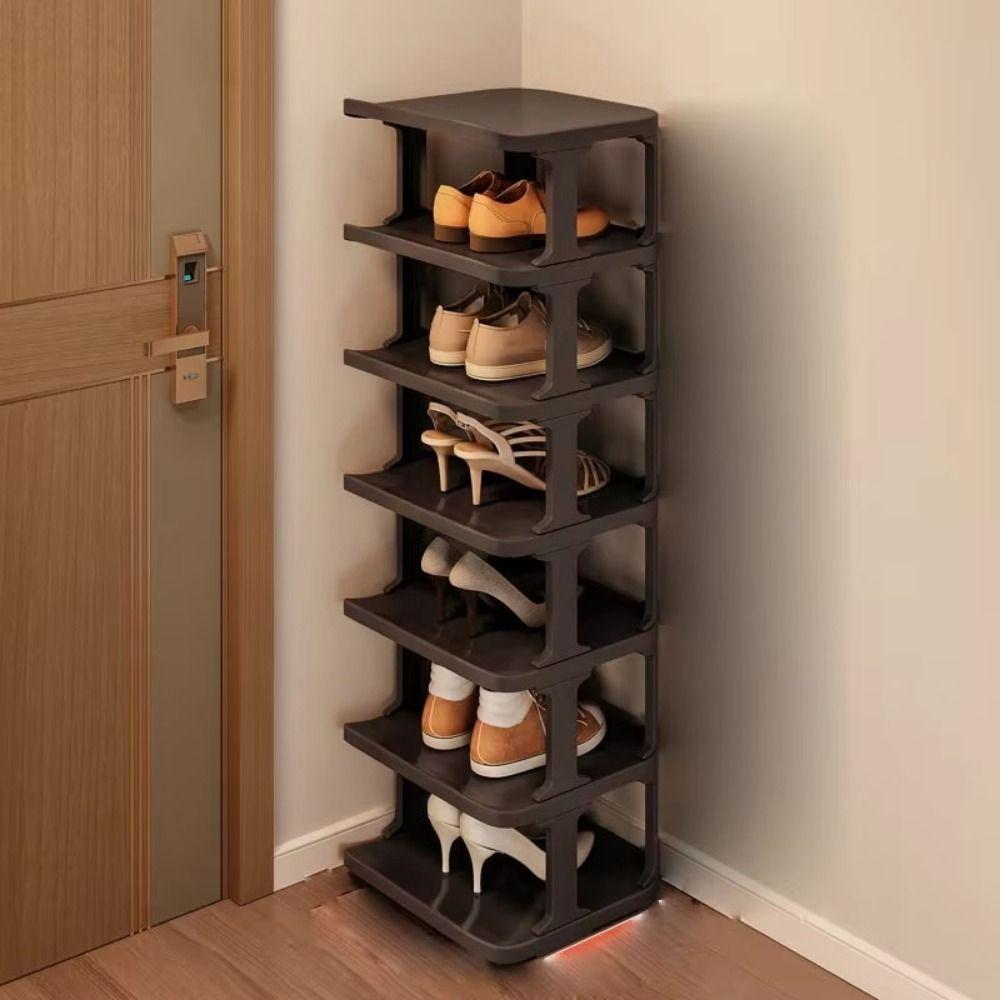 Stackable Shoes Storage Organizer 2-8 Layers Standing Shoe Shelf Vertical Shoe Rack  Living Room