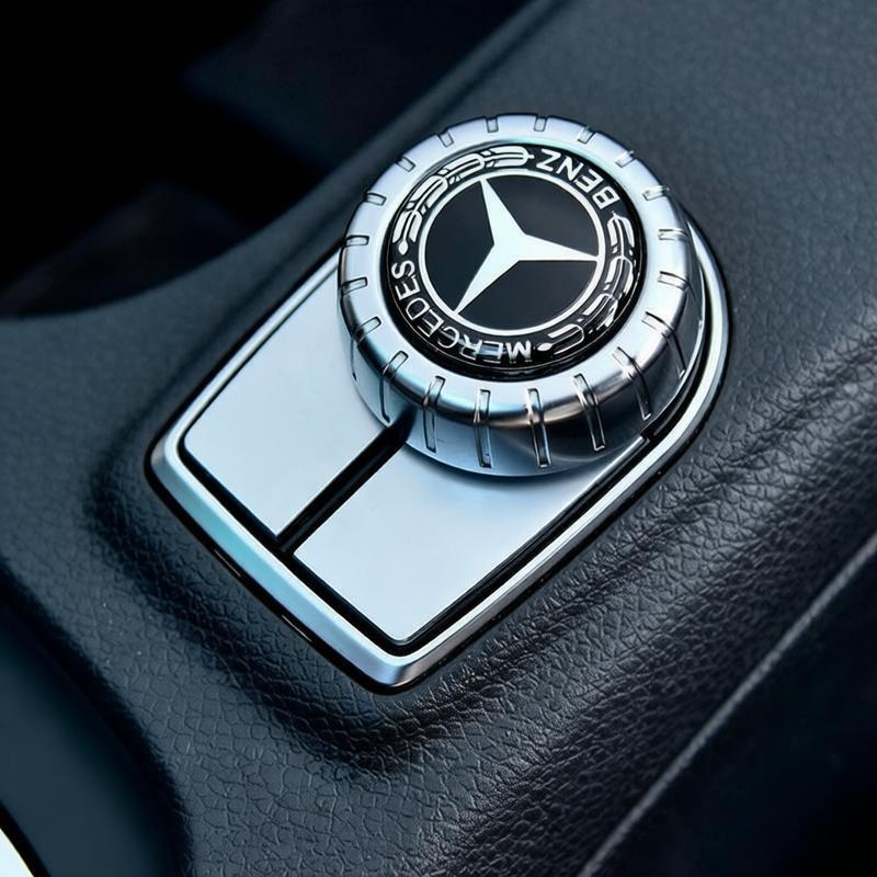 FCM5   Aluminum 29mm Car Multimedia Knob Badge Stickers for Mercedes Benz W124 W140 W163 W202 W203 W204 W205 CLA CLK CLS GLA GLC