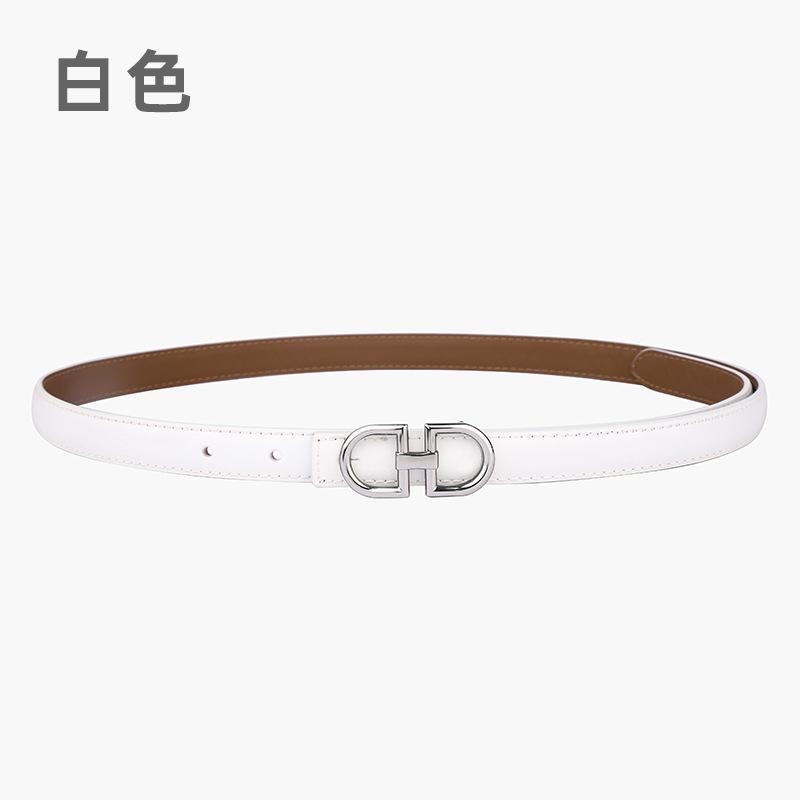 Leather Women'S Belt Simple Double Ring Belt With Jeans Casual Pants Belt Women'S Model