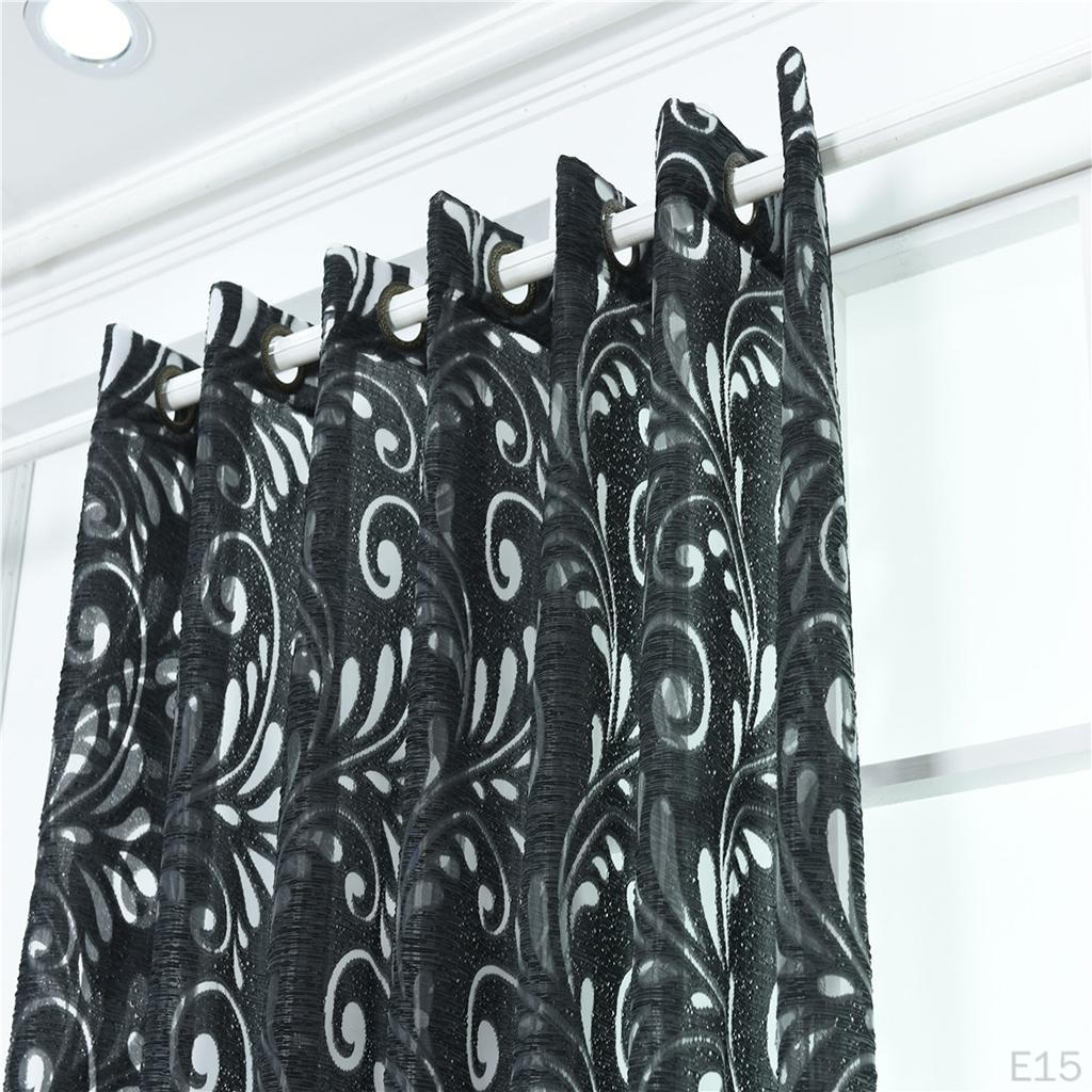 Grommet Floral Textured Bay Window