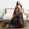 Cat Mom Mona Lisa Soft Comfy Blankets Trend Picnic Bedding Throws Couch Chair Flannel Bedspread Sofa Bed Cover
