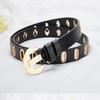 Thin Women Waistband Round Buckle Waist Belt Fashion PU Leather Belt  Student