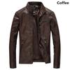 Casual Men Spring and Autumn Leather Jacket Washed Slim Leather Jacket Motorcycle Leather Jacket PU Leather Jackets for Men Slim Zip Jacket