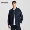 Mark Fairwhale Men's American Retro Striped Jacquard Washed Denim Jacket