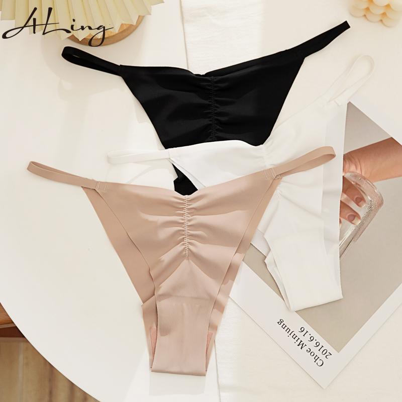 Bezešvé kalhotky pro ženy Ledové hedvábné spodní prádlo s nízkým pasem Fitness Sportovní spodní prádlo Sexy dámské tanga G-string spodní prádlo