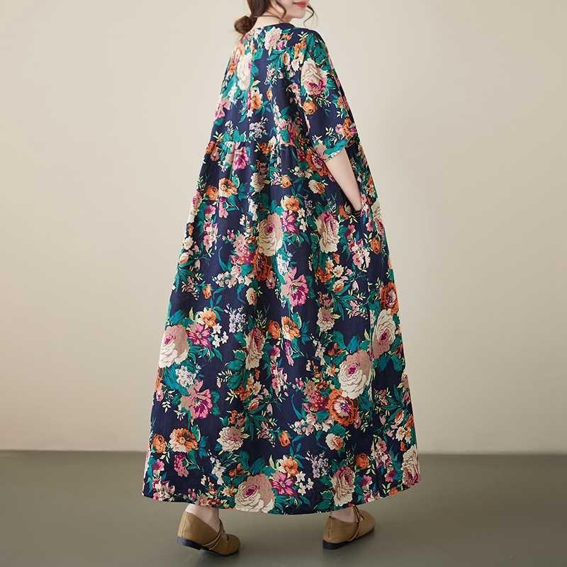Summer Literary Plus Size Plus Flower Bohemian Skirt