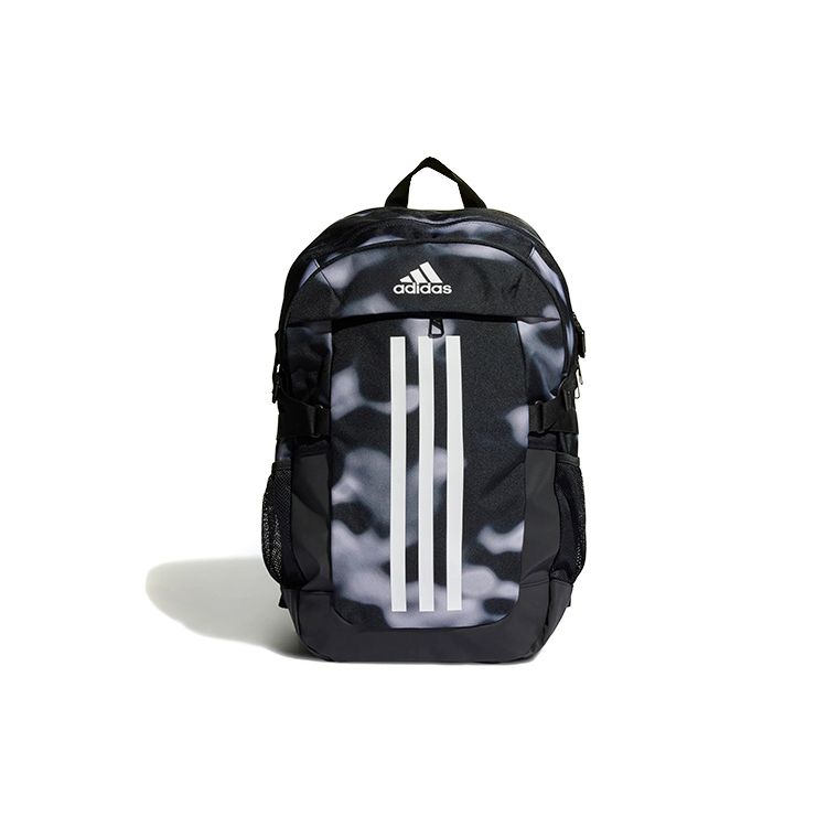 

Adidas Large Capacity Rendered Print Three Stripes Logo Polyester Backpack Unisex Backpack White Gray Black HI5958 White/Gray/Black