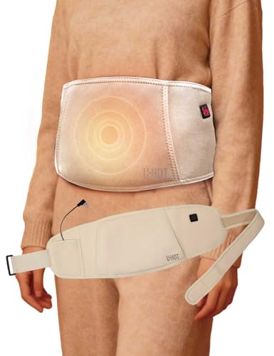 uni+ [New for Winter 2025 - 3-Way] U-HOT USB Far Infrared Warming Belt, Electric Waist Belt, Electric Belt, Belly Warmer, 3 Temperature Settings, Unis