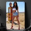 Vintage Znak Blaszany Bikini Metalowa Dekoracja Ścienna 20x30 Cal Wstępnie Wywiercone Otwory Wodoodporny Domowy Bar Siłownia