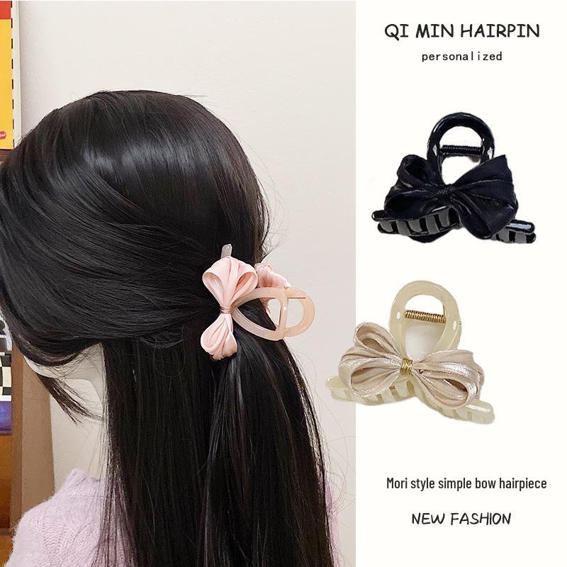 

Mori-Style Simple Bow Hair Clip for Women - Fairy Beauty Claw Clip бежевий