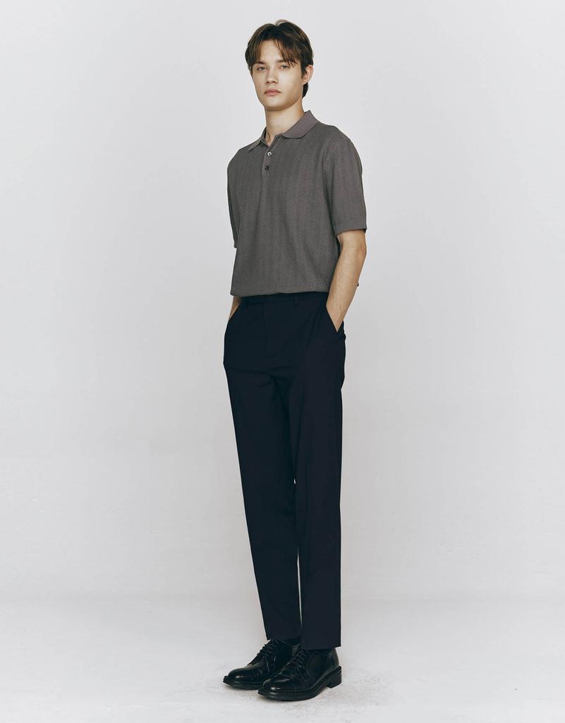 CONCEPTS1ONE Herringbone Short Sleeve Polo Knit Sweater 10055526/055526 [4Color]