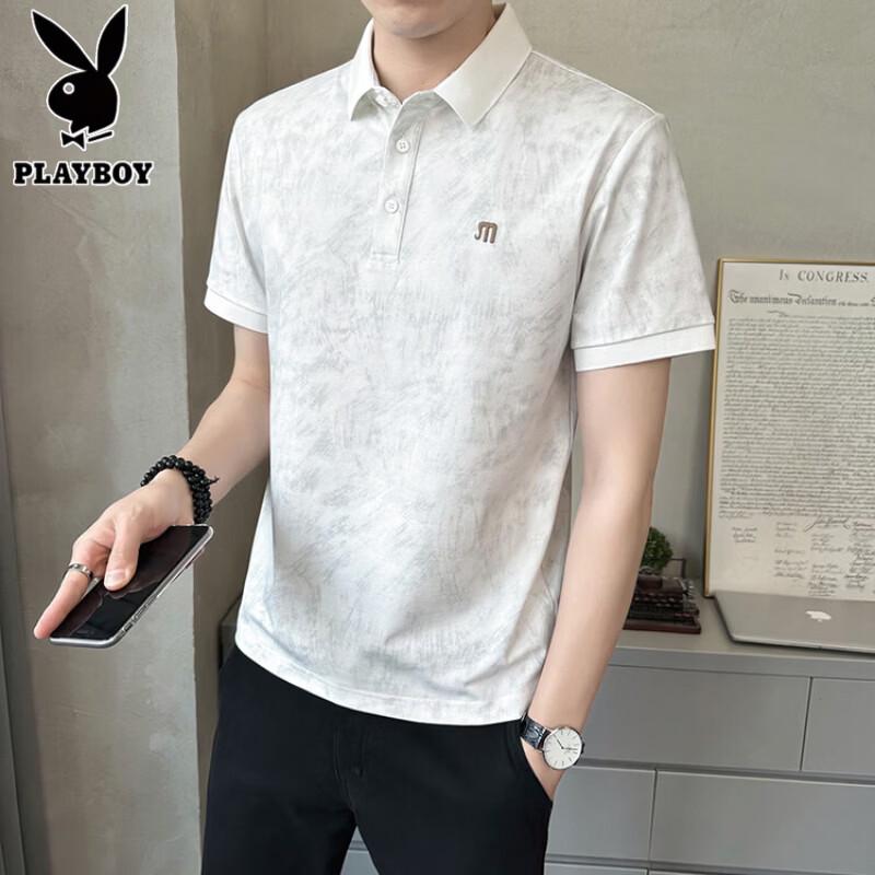 

Playboy Men s Ice Silk Quick-Dry Embroidered Polo Shirt M