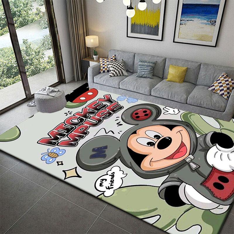 Mickey Mouse cartoon print rug, non-slip and stain-resistant floor protection rug, home décor.