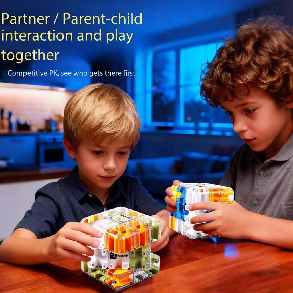 3D Maze Magic Cube Six-sided Transparent Puzzle Speed Cubes Playthings Ideal For Children's Learning-Focused Toys Birthday Party Present
