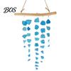 Sea Glass Wind Chime Chime, Handmade Driftwood Coastal Garden Hanging for Home Beach House Window Decor Nautical