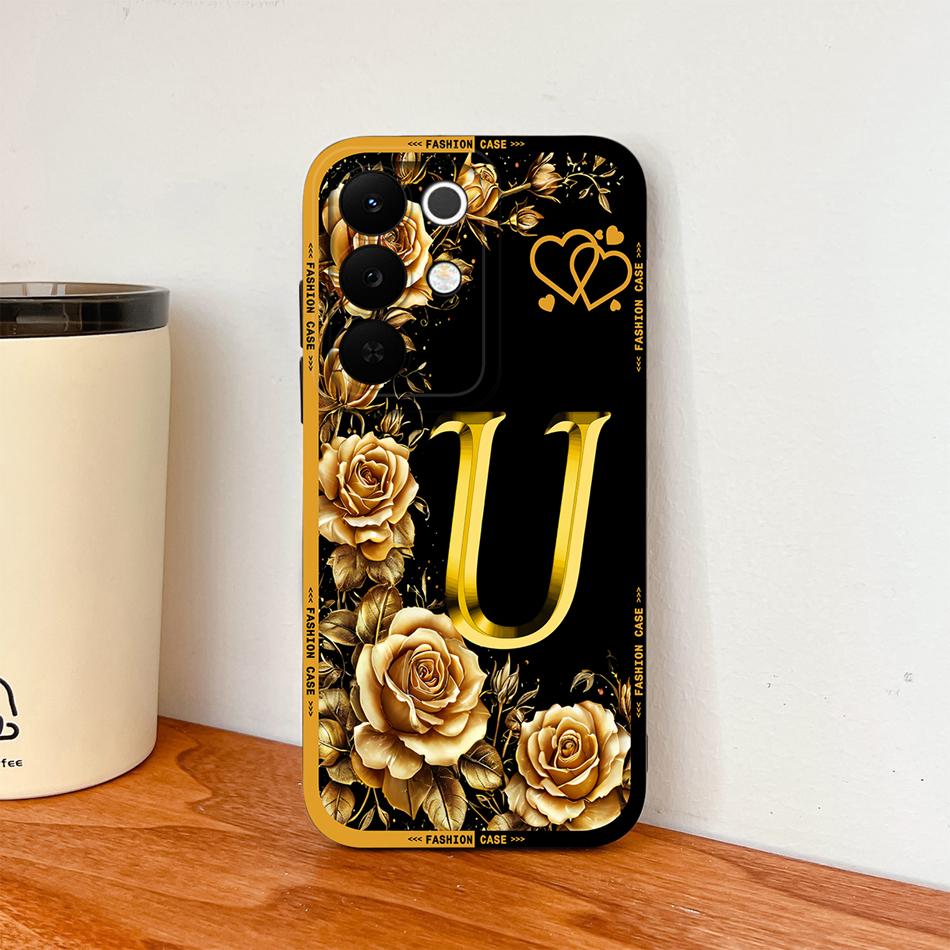 For Realme C85 Pro Phone Cover Flowers Name Letters Soft Liquid Silicone Full Protection Case For Realme C 85 Shockproof Housing