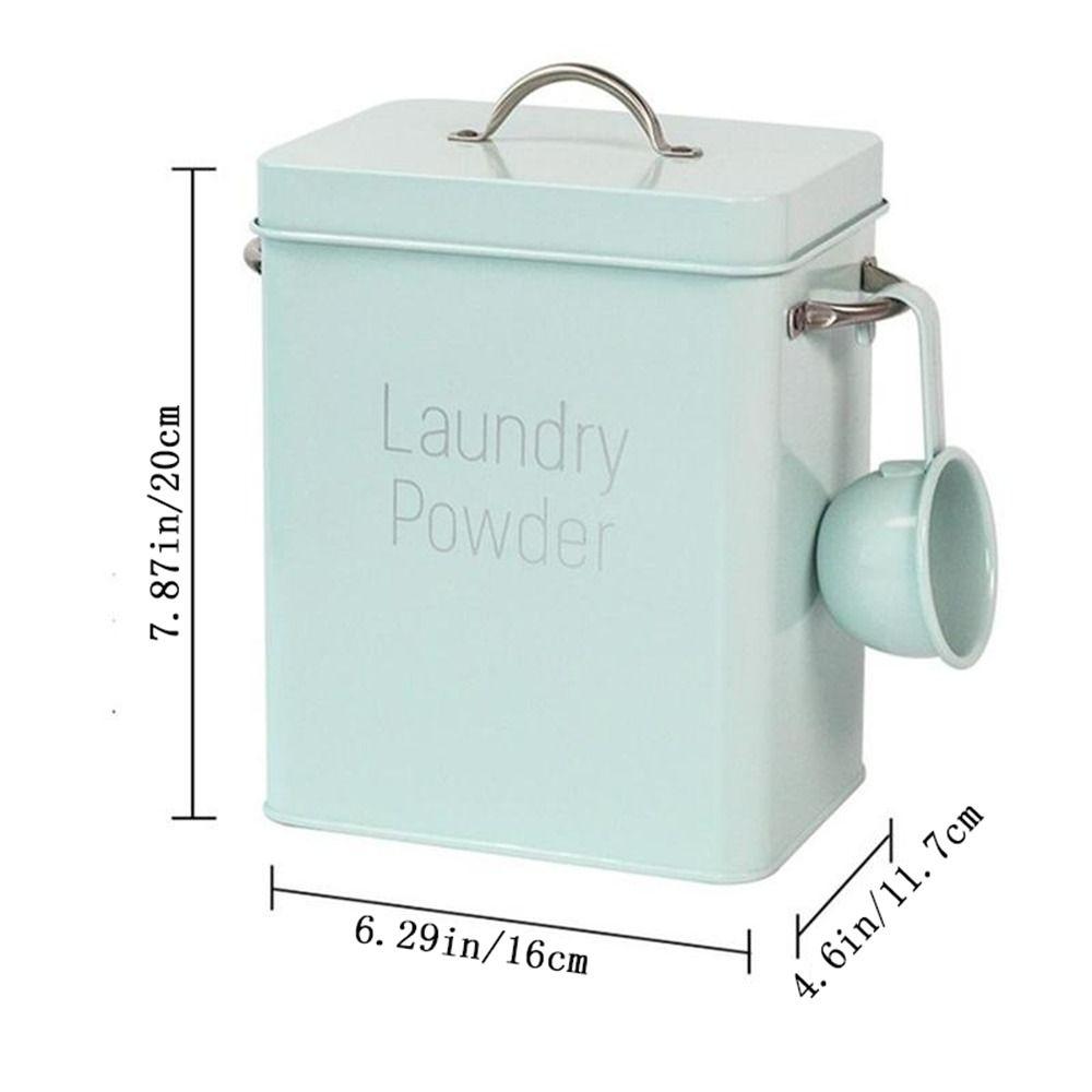 Lid Covered Tin Box Removable Washing Powder Box Laundry Container Washing Dispenser Sealed Box