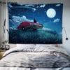 Starry Sky Moon Landscape Tapestry Room Aesthetic  Wall Hanging Art Background Cloth Bedroom Dormitory Home Decoration