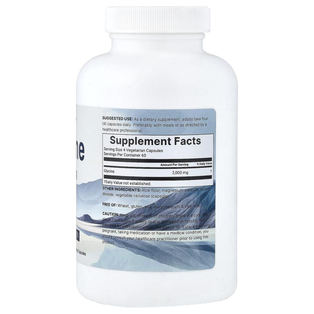 Micro Ingredients, Glycine, 240 Veggie Capsules (500mg per capsule)