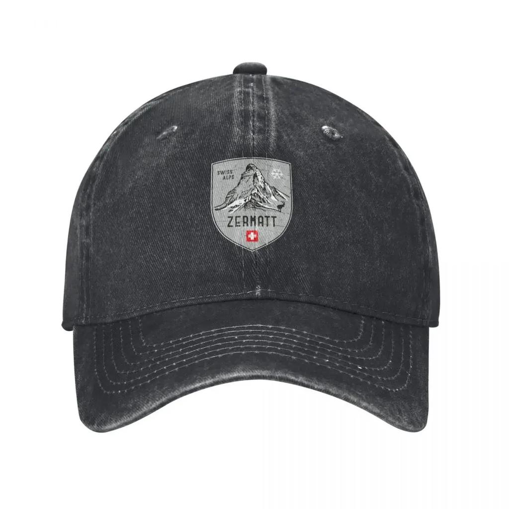 Zermatt Mountain Switzerland EmblemSticker Baseball Cap Kids Hat hiking hat Vintage Caps Women Unisexs