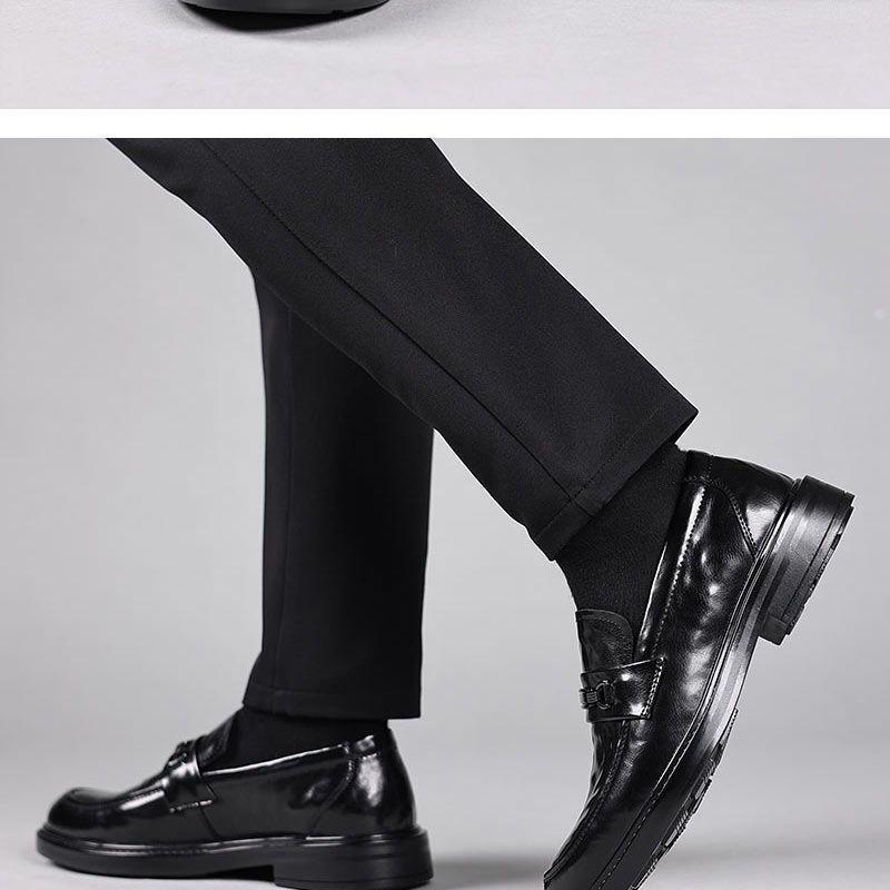 Men's Genuine Leather Cowhide Loafers - Formal Slip-on Shoes