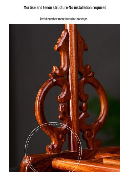 Rosewood Calligraphy Brush and Pen Holder - Solid Wood Rack for Study Treasures