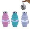 Reusable 475ml Collapsible Water Bottles Retractable Silicone Hiking Cups Portable with Carabiner Folding Drink Cups Coffee