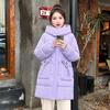 Winter new medium and long down cotton-padded clothes women's loose hooded cotton-padded clothes thickened cotton-padded jackets warm jackets