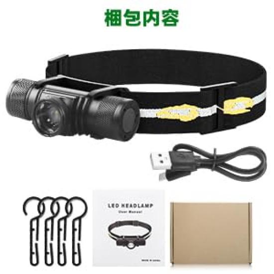 ONUEMP not Headlight 500 Sealed Waterproof LED Continuous Waterproof and 5 Lighting SOS Beam Hidden Charging Extendable Lightweight Outdoor Headlight