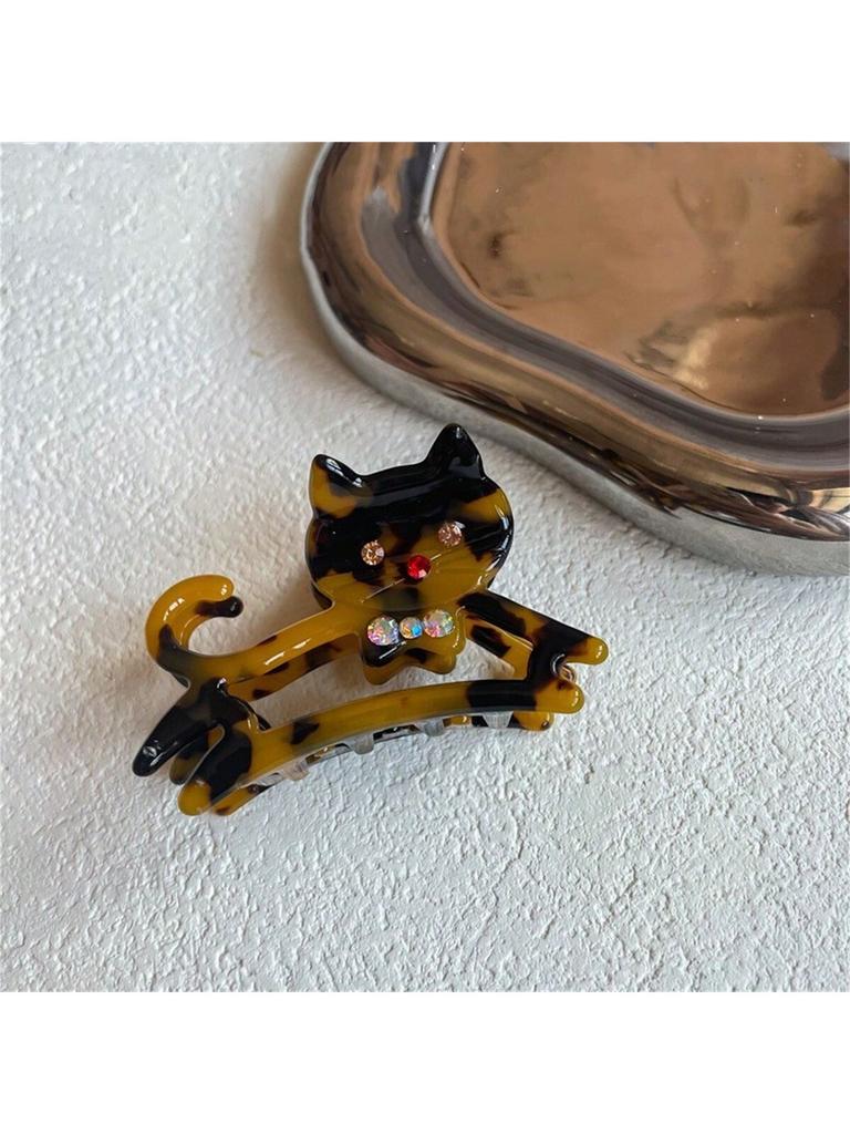 1 Kätzchen Haarklammer Neu Essigsäure Haarspange Mädchen süß mittelgroße Haiklammer Diamant Kätzchenklaue Kopfschmuck Haarklammer
