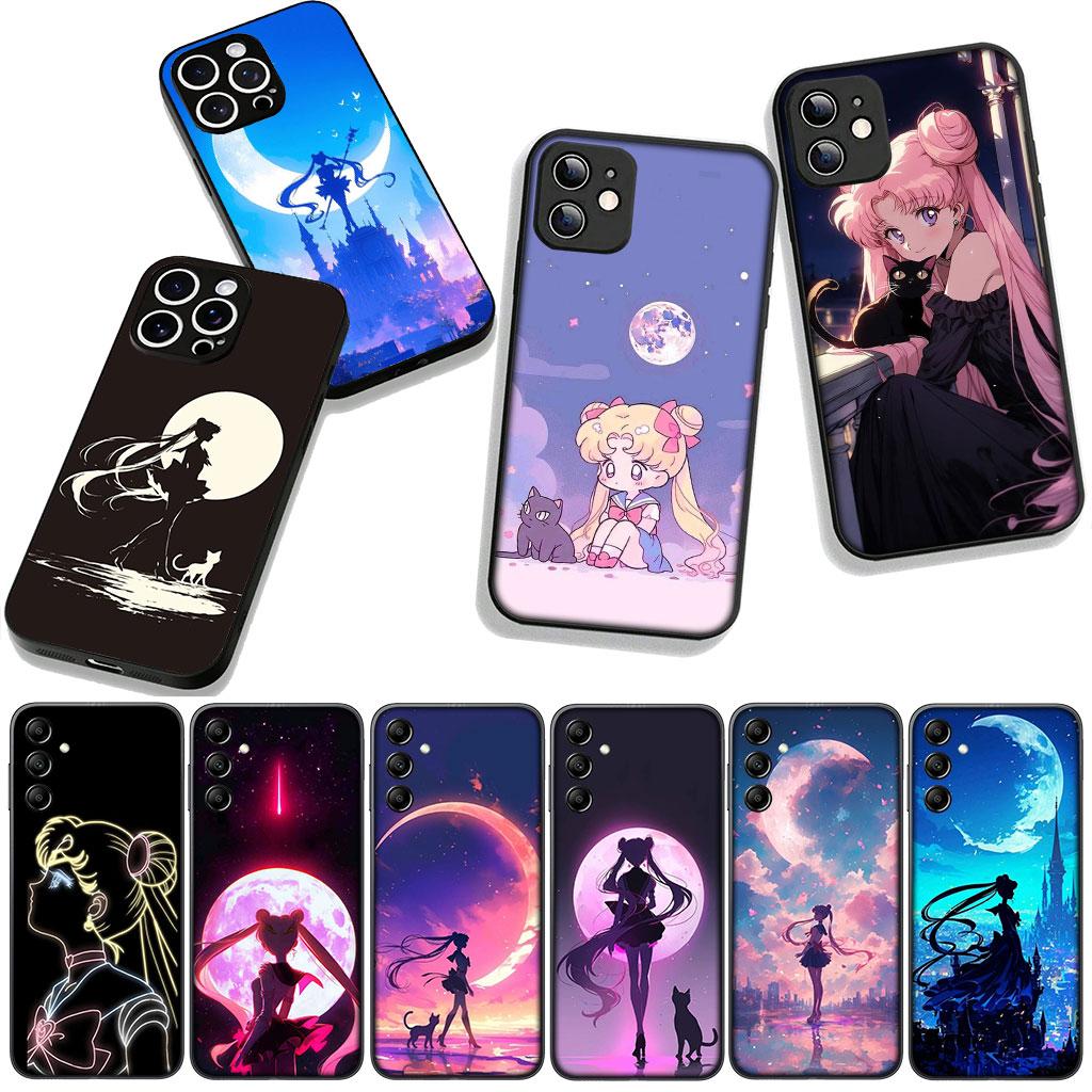 Anime S-Sailors Cartoon Moons Handyhülle für Samsung Galaxy A36 A17 A26 A07 A35 A54 A53 A13 A33 A34 S8 S9 S20 S21 FE S10 Plus