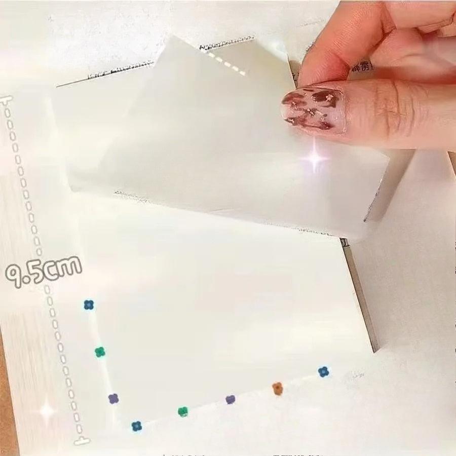1pc 50sheets PET Transparent Sticky Notes Perspective Waterproof Clear Fluorescence Memo Pad Stationery School Office Supplies