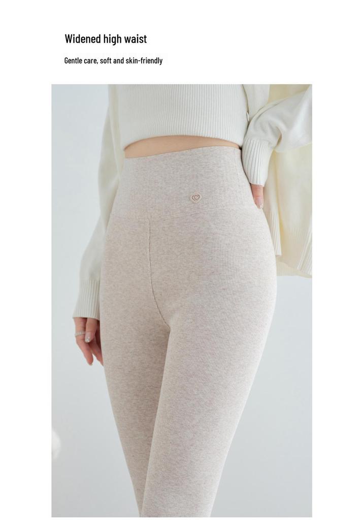 Women's High-Waist Wool Leggings: Warm, Seamless, Thickened, Plus Velvet, Slimming Cotton Pants for Autumn and Winter.