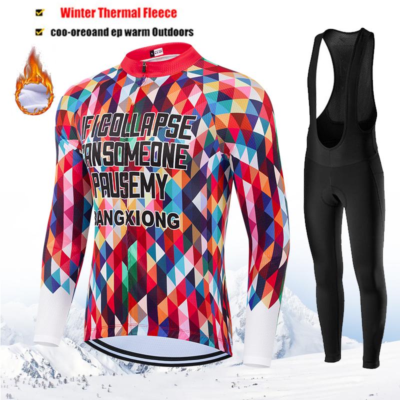 Pro Team Winter Thermal Fleece Cycling Jersey Set Long Sleeve Bicycle Clothing MTB Bike Wear Maillot Ropa Ciclismo Cycling 2026
