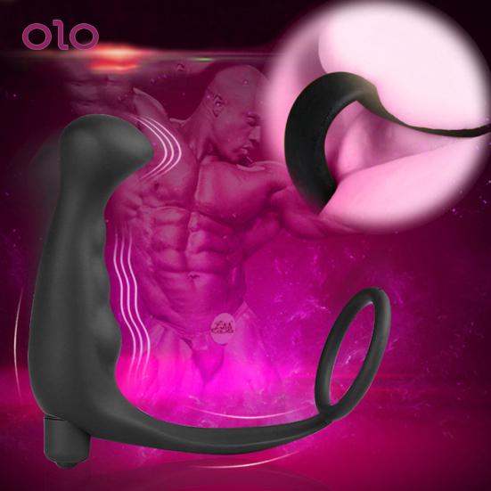 Men's Masturbation Plug Silicone Vibrator Sex Toy Prostate Ring G-Port Massager Adults