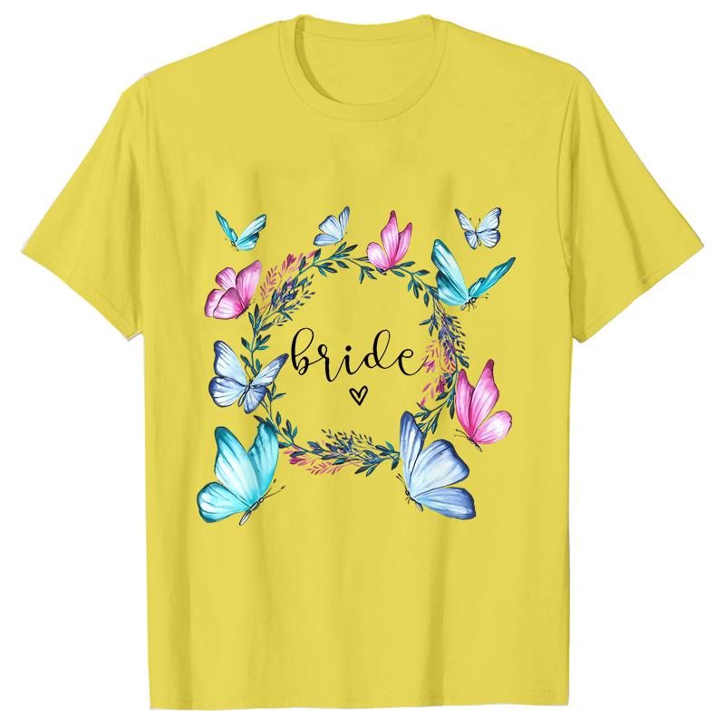 Fashion Bridal Wedding Party T-shirt Team Bride Bridesmaid Shirts Unisex’s Bachelorette Single Farewell Party Flower Wreath Tees