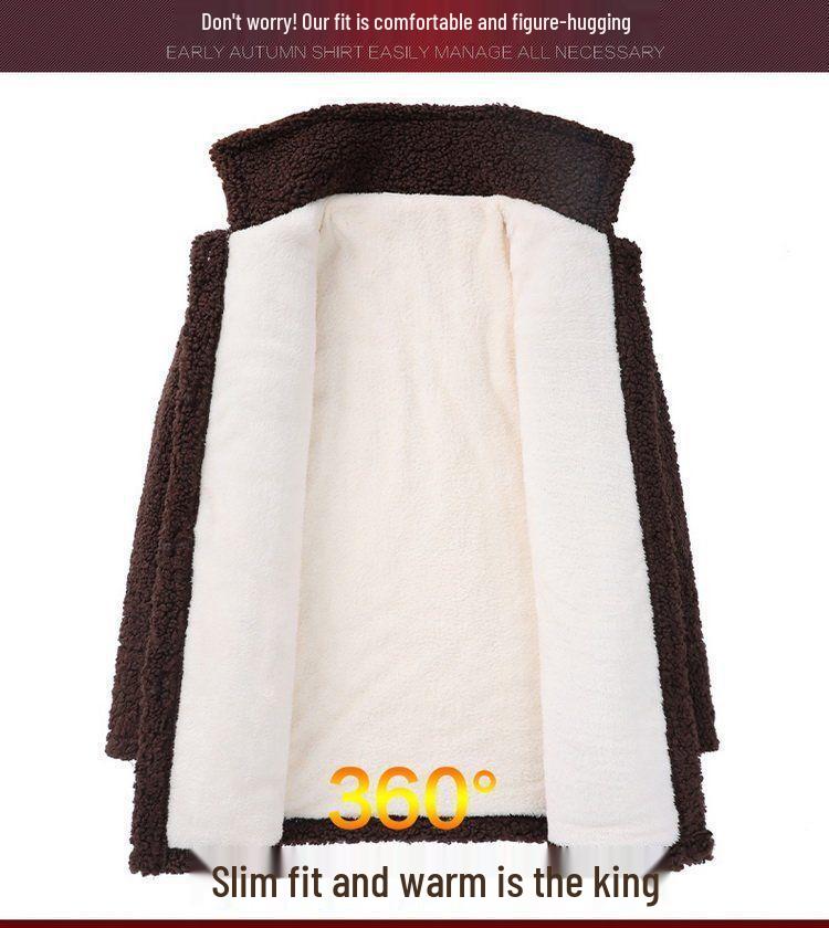 Women's Plus Size Fleece Short Coat with Velvet & Lamb Wool for Autumn & Winter – Fashionable & Warm for Middle-aged & Elderly