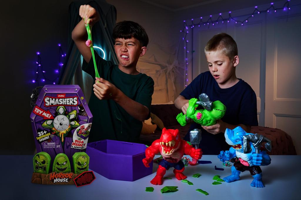 Smashers Mega Horror House (Blue) by ZURU, Interactive and Collectible Toy for Kids and Teens