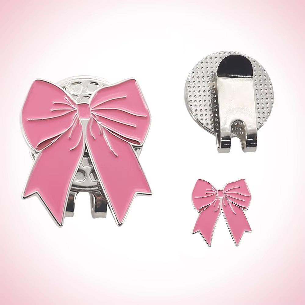 Pink Ribbon Golf Cap Clip Magnetic Golf Hat Marker Outdoor Sports Golf Ball Mark  Women Girls