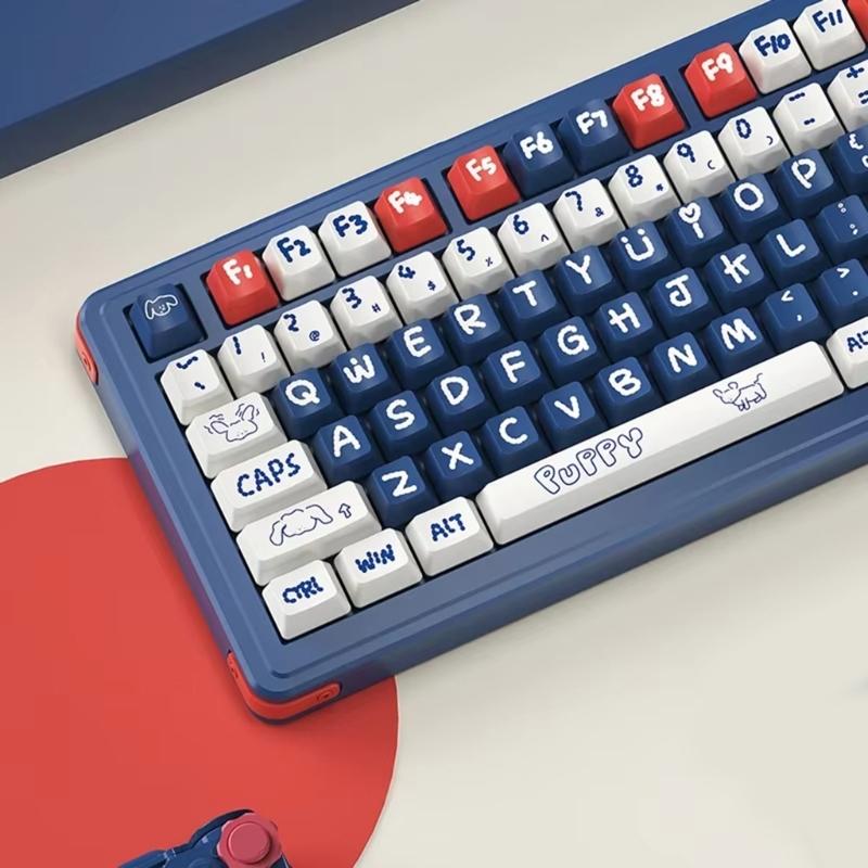133Key Puppy Themed Keycap Original Profile PBT Dye Sublimation Keycap Set for Customs Mechanical Keyboards